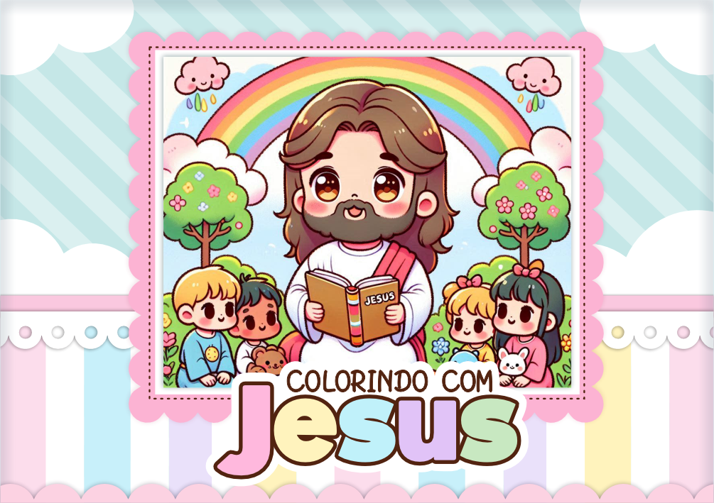 Capa do material Colorindo com Jesus
